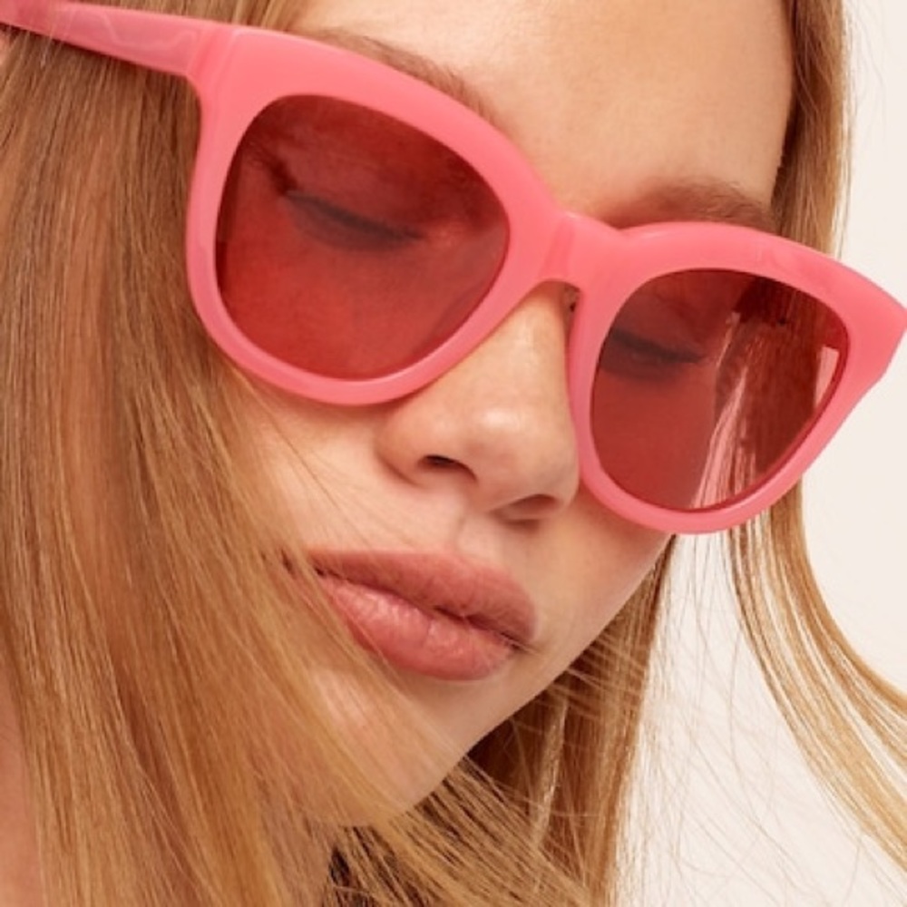 J crew sunglasses oversized coral with case